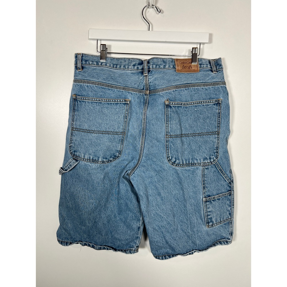 Denim Carpenter Shorts Mens Vintage Cherokee‎ Painter 90s Grunge Cotton 36 - Picture 2 of 4